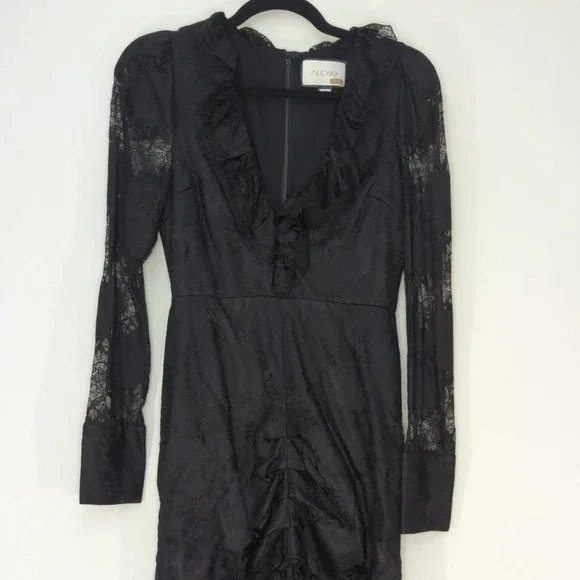 Revolve x ALEXIS‎ Lucasta Lace-Detailed Deep V Maxi Dress Small Whimsical Goth
